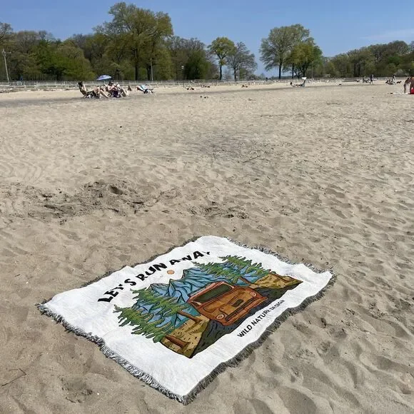 Woven Tapestry Beach Blanket Throws Decor Outdoor Camping Nature Mountain - Picture 4 of 4